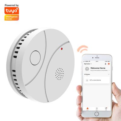 China Battery Powered ABS WiFi Smoke Detector Detector Work With TUYA Smart APP for sale