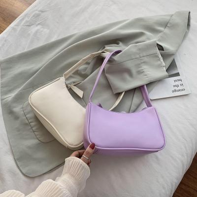 China Retro Handbag Women High Quality PU Shoulder Bag Female Subaxillary Bags Top Handle Leather Armpit Bag Small Totes for sale