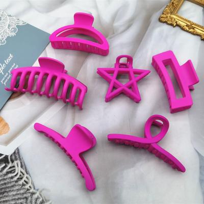 China Headwear Hair Claws Hair Clips Headwear Solid Rose Color Big Size Women Hair Accessories for sale