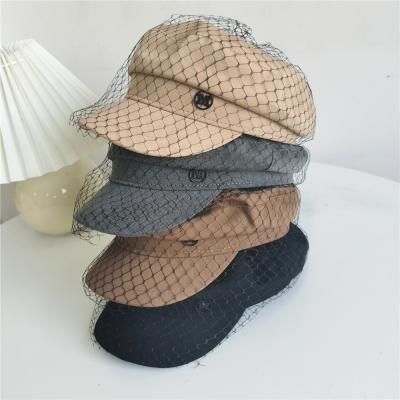 China Designer Image Baker Boy Cap Winter Punk Newsboy Hat With Belt Flat Surface Studs Octagonal Hats for sale