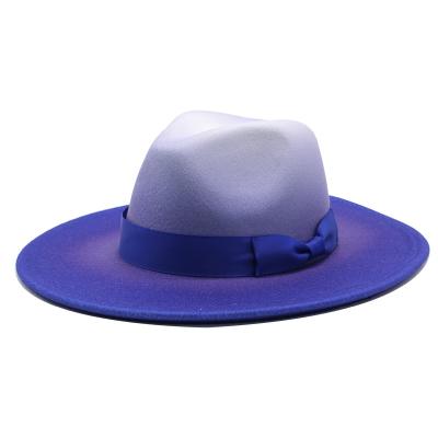 China Picture Fedora Hats Women Men Brim Wide Gold Thick Chain Band Felt Hats Jazz Hat Winter Women Hats for sale