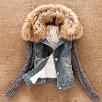 China Autumn Winter New 2018 Women Jean Coat Long Sleeves Warm anti-shrink spring coat for outwear wide denim jacket for sale