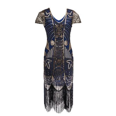 China Ecoparty Breathable 1920s Sequin Flapper Evening Dress Prom Tassel Edge Dress for sale