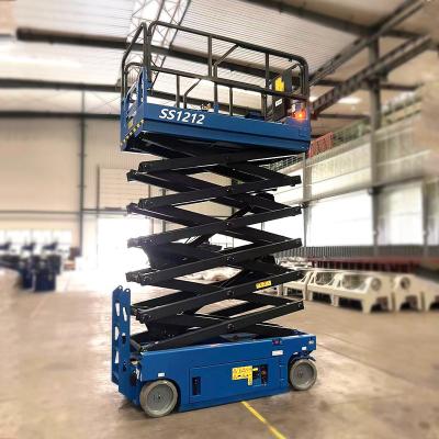 China High Quality Hydraulic Access Tool Height Work Lift 12m Electric Scissor Platform Table Lift For Building Construction for sale