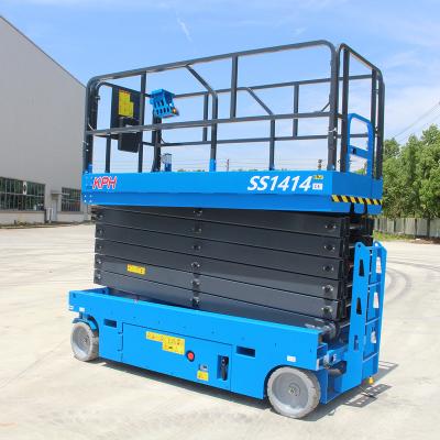 China Building Material Shops Customized Self Propelled Hydraulic Electric Scissor Lift 14m Aerial Work Platform For Building Construction for sale