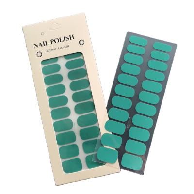 China Pure Finger Nail Art New European And American Style Pure Color 22 Strips Macaron Nail Polish Nail Sticker for sale