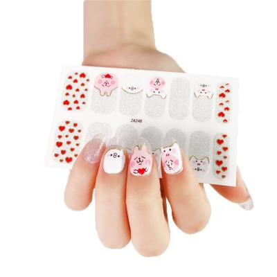 China Wholesale Luxury Beautyful 3D Nail Stickers Factory Hot Selling PET Film+Nail polish+Environmental Glue and Ink Luxury Colorful Pattern Art Nail Decoration Sticker for sale