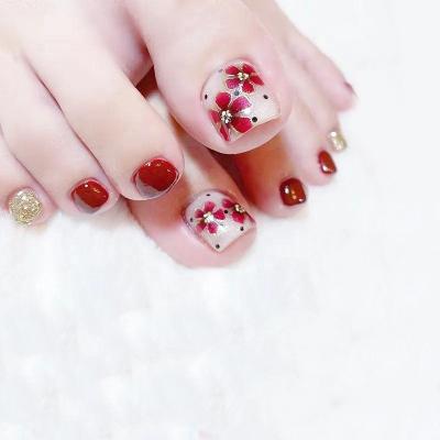 China Toe Nail Art Hot Sale Style Loveheart 22 Strip Fruit Flower And Pattern Toe Nail Stickers Nail Wraps for sale