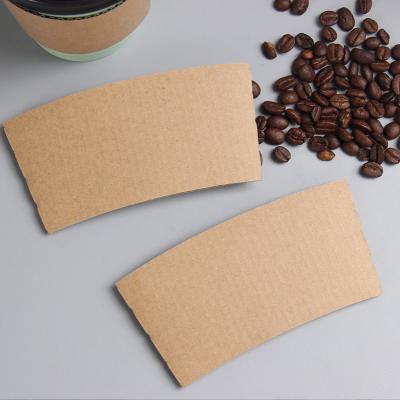 China Customized ANTI-STATIC Paper Cup Cover 12-16 Ounce Corrugated Heat Insulation Cup Cover Disposable Cup Cover for sale