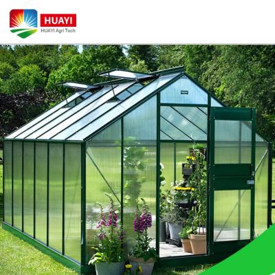 China Easily Assembled Solar Heated Polycarbonate Sheet Aluminum Structure Walk-in Garden Greenhouse for sale