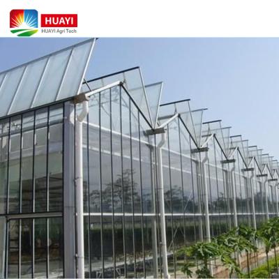 China Hot Selling Stable Structure Greenhouse Panels Glass Greenhouses Customized Glass Green House With Automatic Intelligent Control System for sale