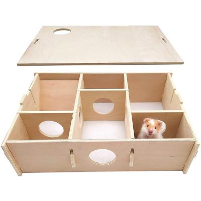 China Eco-Friendly Multifunctional Pet House Flat Pack Quality Waist Rabbit Hamster Cat Indoor Bamboo Pet Cage More Than One for sale