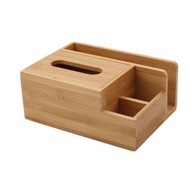 China Viable natural color bamboo tissue box toilet paper holder for kitchen bathroom buyer for sale