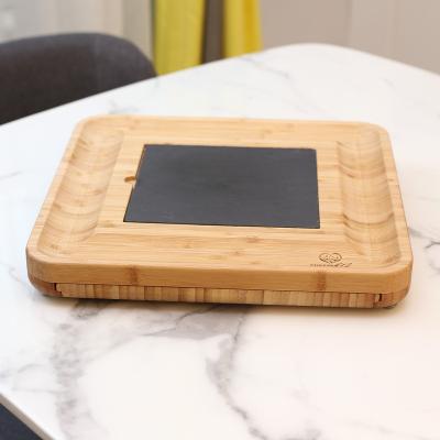 China Wholesale Eco Friendly Custom Made Sustainable Bamboo Deli Tray Cheese Board Serving Set for sale