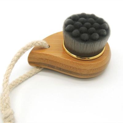 China Ecov-Friendly Charcoal Cleaning Tool Face Massager Comma Handle Brush Facial Clean Bamboo for sale