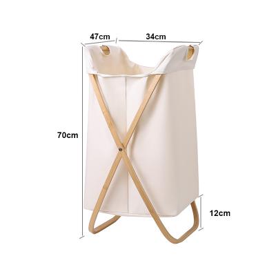 China Customization Factory Storage Cloth Laundry Bag Viable Basket Bamboo Shelf for sale