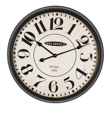 China Large antique style wooden silent decorative battery operated wall clock for living room for sale