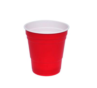 China Disposable Disposable Red Plastic 9oz Cup For Party Camping en venta