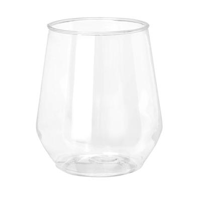 Cina Unbreakable Champagne Glasses Elegant Durable Reusable Wine Cup 12OZ Stemless Unbreakable Plastic Disposable For Wedding Home Office Bars in vendita