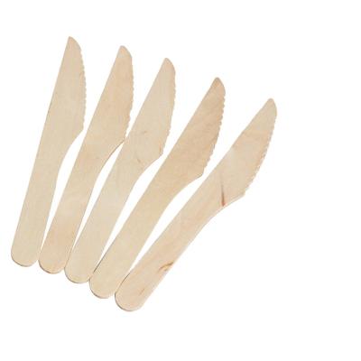 China Hot Sale Disposable BBQ Party Travel Disposable Wedding Wooden Knife en venta