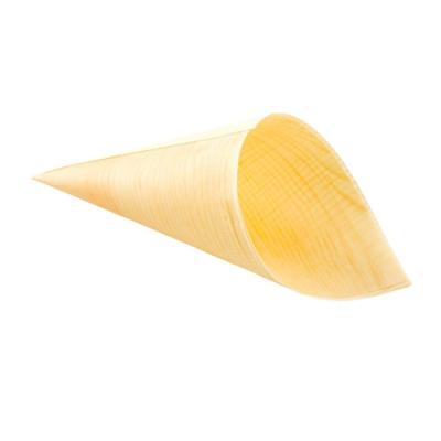 Cina Disposable 3Inch 5Inch 7Inch 9Inch 100pcs disposable wooden cones for dessert appetizers, salads in restaurants, bars, inns and diners in vendita