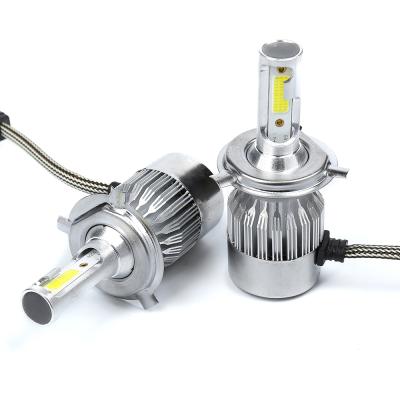 China High Quality Hot Sale C6 LED Aluminum Alloy LC COB LED Headlight 12V 60W H4 6000LM 6000K Super Bright COB LED Head Auto Bulbs 30000hours 6500K for sale