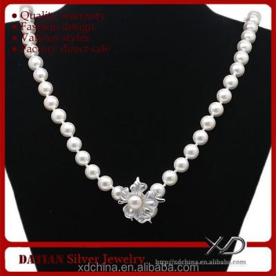 China XD YSIP0492 Silver Multiple Works Pearl 925 Silver Magnetic Clasp Modern Pearl Necklace Design for sale