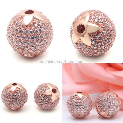 China Silver Round CZ Beads XD P688 925 Round CZ Beads 925 Silver Plum Round Beads Full Rhinestone Round BeadsBracelet Beads for sale