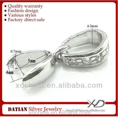 China 925 Sterling Silver XD J40 925 Sterling Silver Pendant Clasp With CZ Stones Clasp for sale