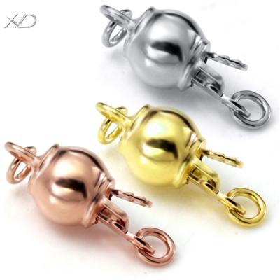 China Nickel& XD P356 Round Bracelet Clasp Charm 925 Sterling Silver Box Pearl Necklace Faux Stone Lead Free Round Clasp Necklace Bracelet Clasp for sale