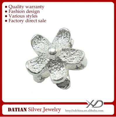 China Nickel& XD X049 925 Sterling Silver Flower Shaped Spacer Lead Free Bead DIY Jewelry Findings for sale