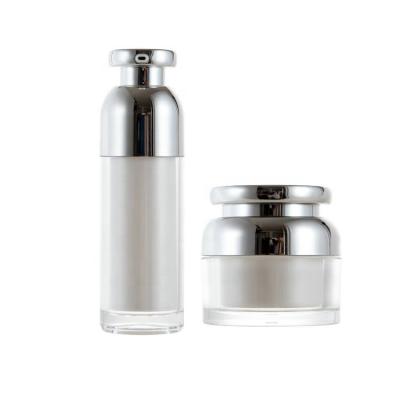 China Premium Hard Mirror Cosmetic Cream Jar 30g Container Jar Packaging 30ml Airless Pump Bottle Cosmetic Acrylic Pump Bottle For Lotion for sale