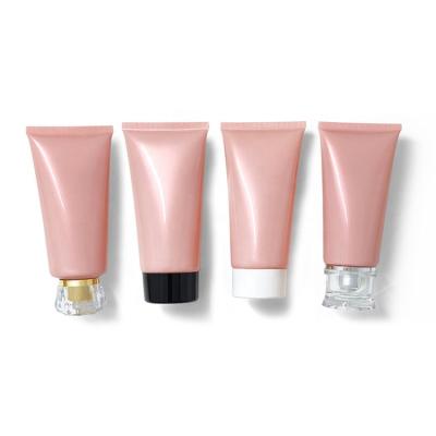 China Other Fast Shipping 50ml Pink Matte Round Plastic Tubes Squeeze Empty Cosmetic Tube With Screw Cap for sale