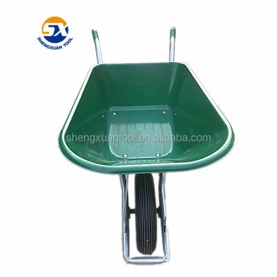 China High Quality Green Color PP Metal Tray Wheelbarrow WB6414T for sale