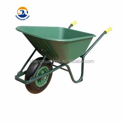 China 85L Capacity Metal Buckets Steel Frame Plastic Plastic Wheelbarrow for sale