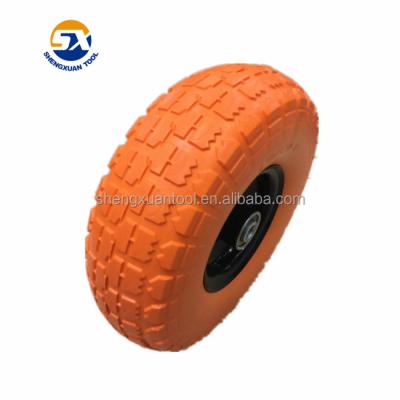 China Flat Free 260x85 PU Foamed Material Trolley Cart Wheel for sale