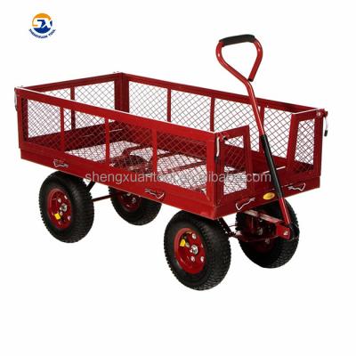 China 700kg Load Capacity Durable Large Size Garden Cart Steel Mesh Tool Cart TC1840 for sale