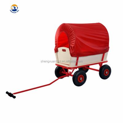 China Durable Folding Bed Wood Oxford Cloth Material Red Folding Camping Cart for sale