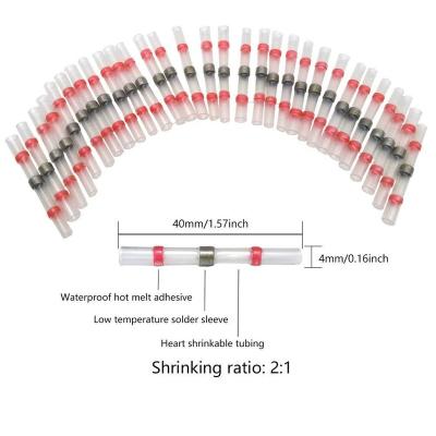 China Heat Shrink Butt Connectors 120*4 Sizes Waterproof Solder Joint Heat Shrink Butt Wire Connector Terminal for sale