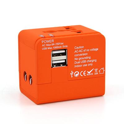 China New Residential / Multipurpose Arrive International Universal Travel Adapter With 2 USB Charger for sale