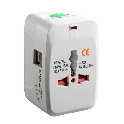 China Wholesale Residential / Multipurpose World Travel Universal Adapter with USB Port Charger EU USA UK AUS 2 Plug Intakes for sale