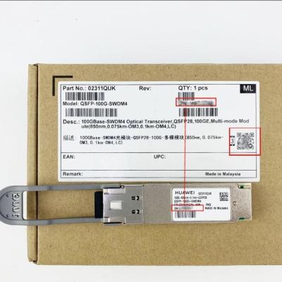 China QSFP28 100GE Optischer Huawei-Transceivermodul QSFP-100G-SWDM4 02311QUK zu verkaufen