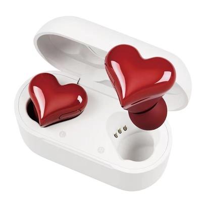 China Viable Heart-Shaped Bluetooth Headphones In-Ear Bluetooth Hertbuds Mini Wireless Noise-Canceling Headphones for sale