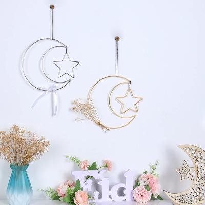 China Home Decoration Eid Ramadan Party Wall Decorations For Home Happy Mubarak Al Adha Muslim Islamic Kareem Frame Ramadan Decoration Moon Star Hanging for sale