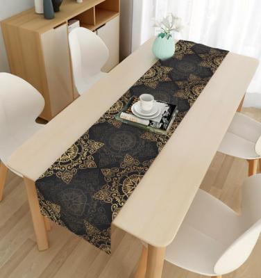 China Home Cloth Ramadan Mubarak Table Runner Family Dinner Decoration Eid Mubarak Table Runner Ramadan Calendar for sale