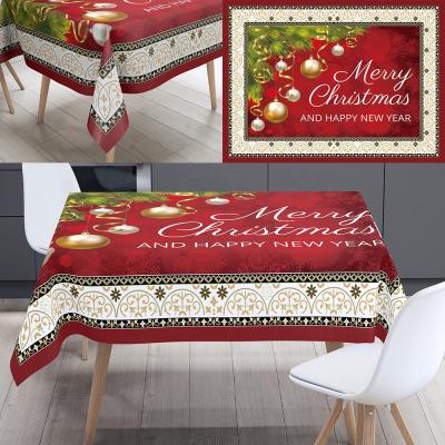 China Wholesale Fashionable Merry Christmas Table Decoration Party Table Cover Restaurant Printed Fabric With Logo for sale