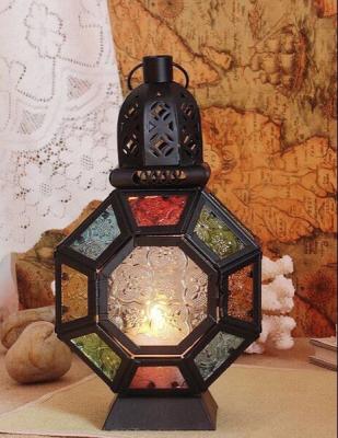 China Retro Islamic Muslim Arabic Iron Look Party Moroccan Ramadan Candle Holder Lantern Wind for Home for sale