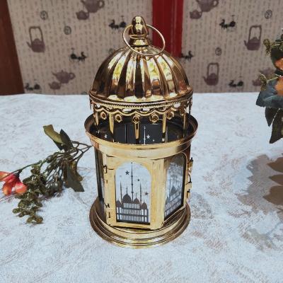 China Islamic Muslim Party Ramadan Decorations Table Decor Lantern with Flashing LED Eid Mubarak Lantern with LED Decorative Hanging Lantern for sale