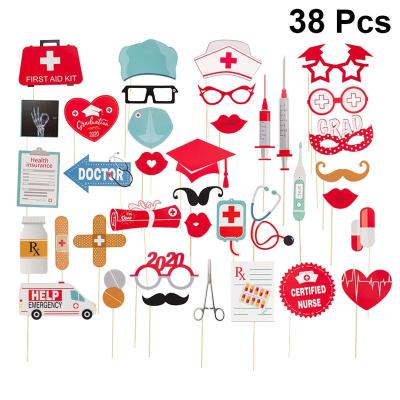 China Doctor's Booth 38pcs Nurse Graduation Party 2020 Graduation Photo Props For 2020 Graduation Party Supplies As Picture for sale