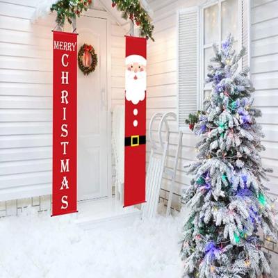 China Eco-Friendly Recycle Merry Christmas Decor Banners Outdoor Indoor Christmas Decorations Welcome Hanging Christmas Porch Sign Bright Red for sale